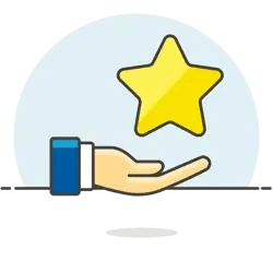 hand holding gold star