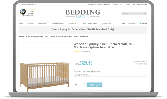 bedding & beyond product page
