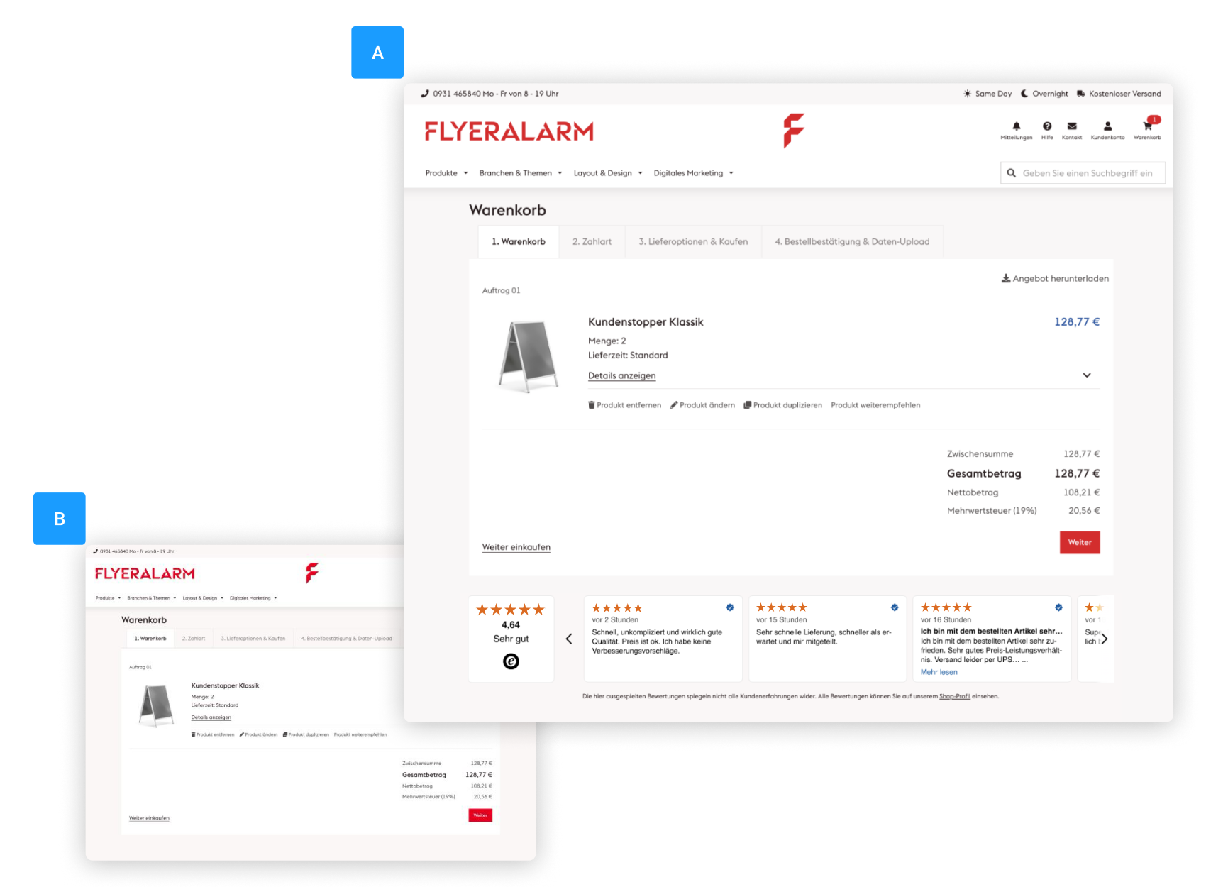 A-B-Test_Flyeralarm_LP