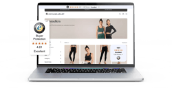 Oceansapart website displaying multiple Trustbadge variants