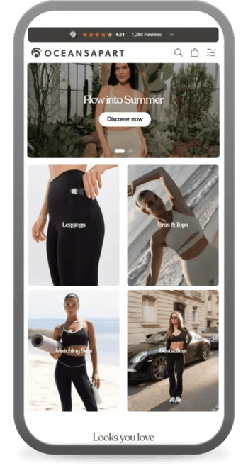 OCEANSAPART homepage on a mobile device