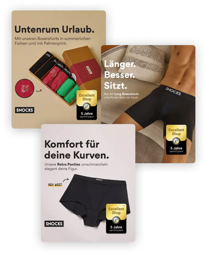 SNOCKS Social media campaigns with Trusted Shops Award