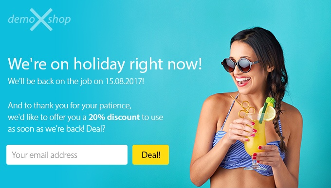 we're on holiday discount