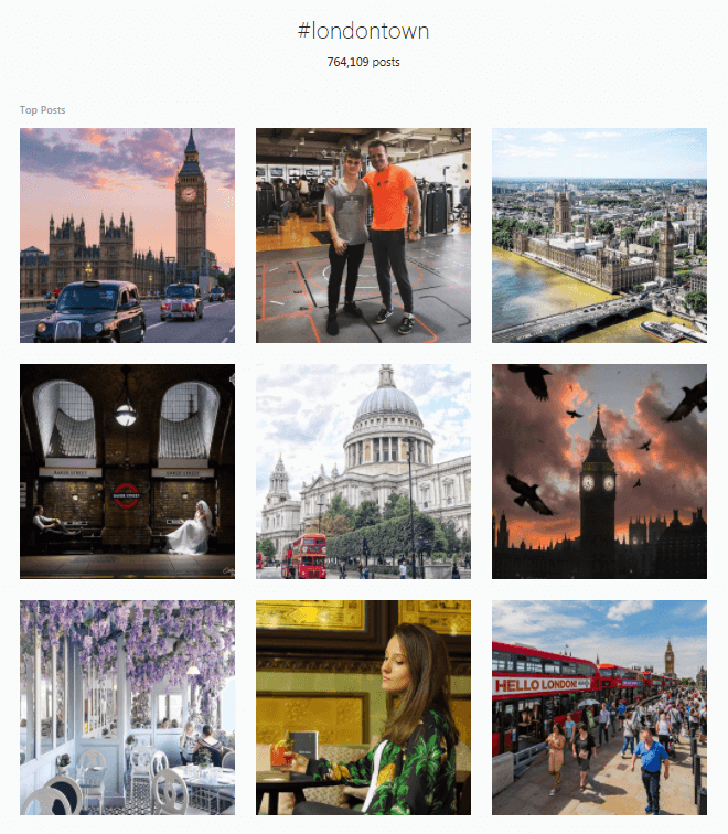 instagram search results for #londontown