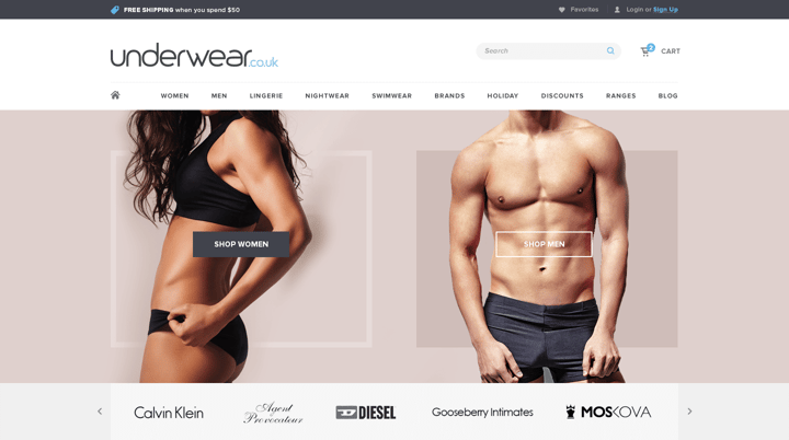 Underwear Co UK website