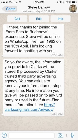 Clarks Whatsapp 