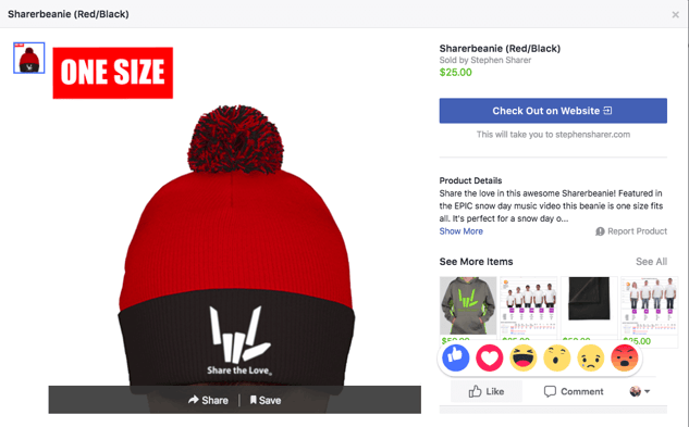 beanie product page
