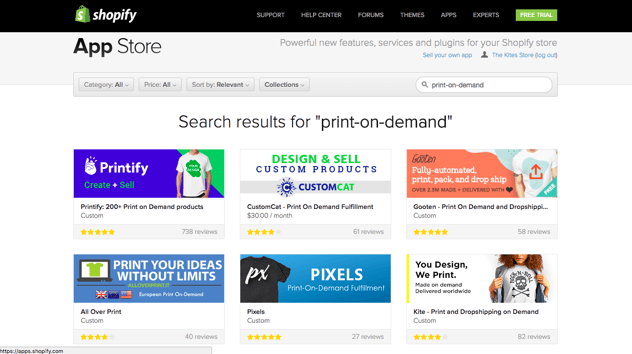 shopify add-ons for print-on-demand