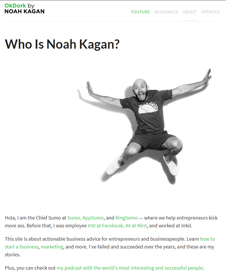 noah kagan about us page