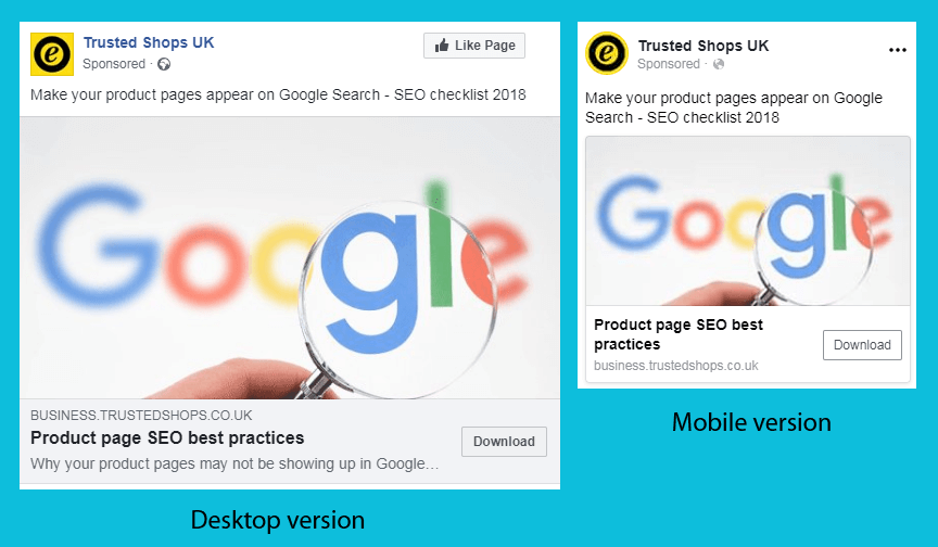 FB ads desktop and mobile