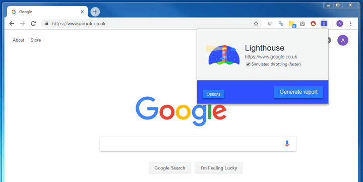 Google Lighthouse screenshot