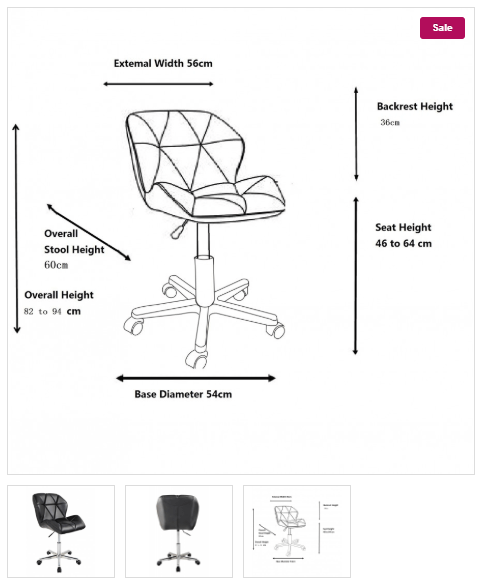 product image chair dimensions