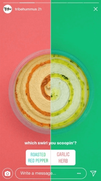 instagram survey for favorite humus 