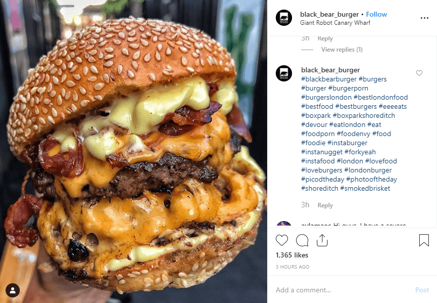 Hashtag London Burger instagram screenshot