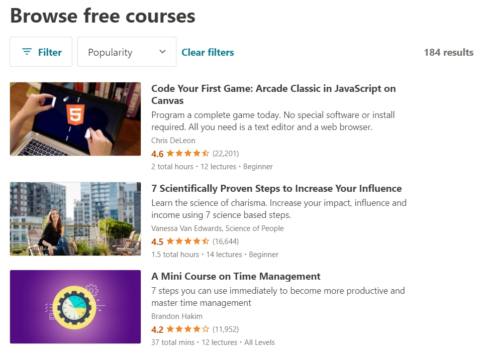 Udemy free courses