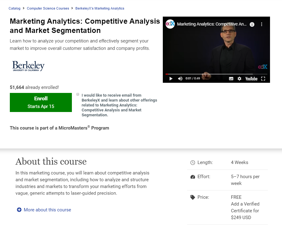 edX course page