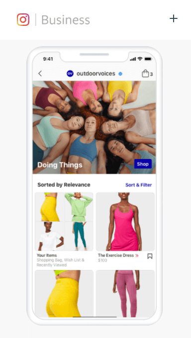 Instagram Shopping In-app sales