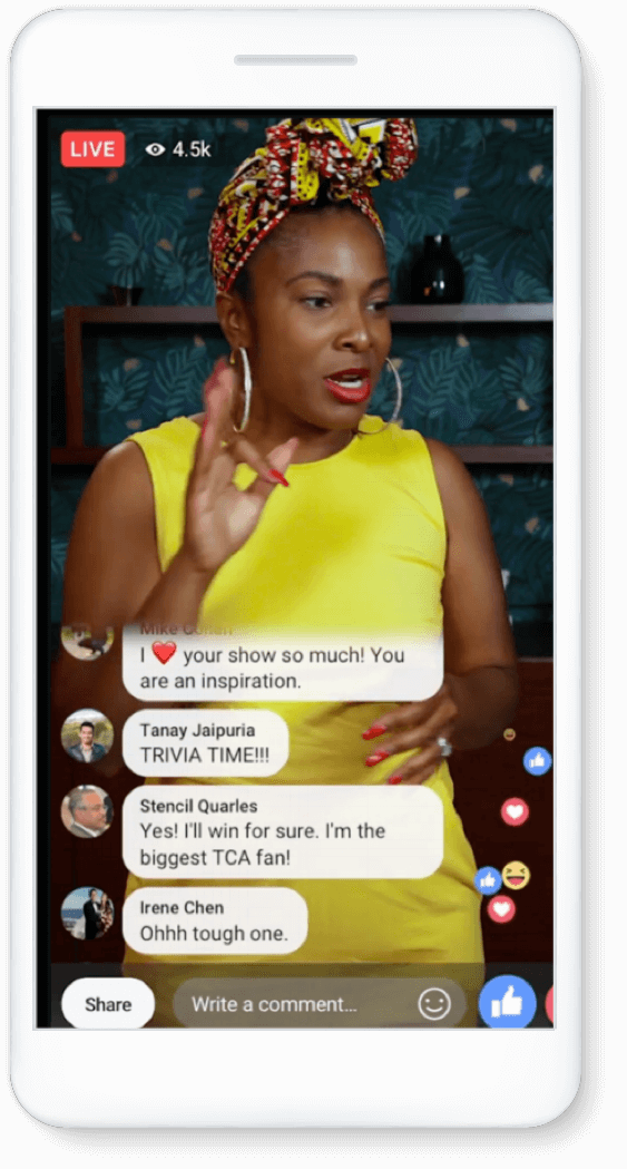 Facebook Livestream on phone