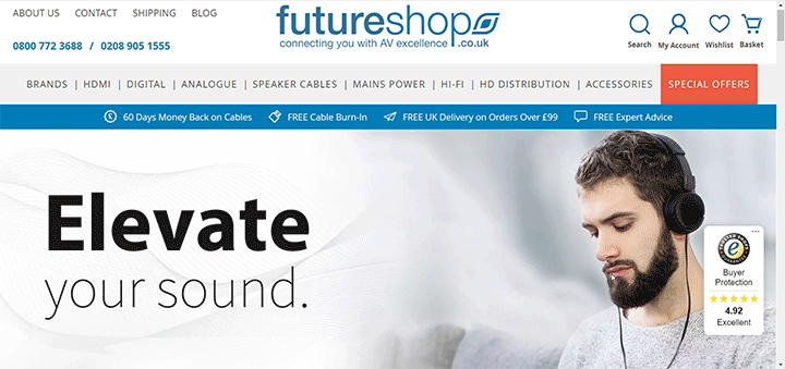 Trusted Shops Trustbadge in action on futureshop website