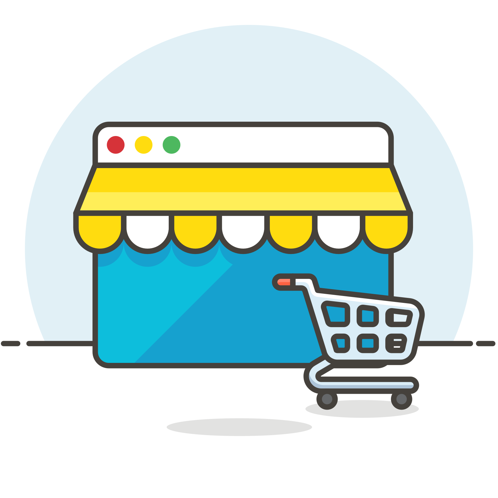 online shop with shopping cart