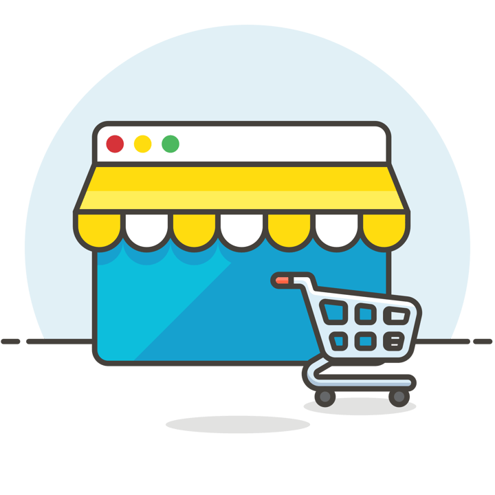 online shop with shopping cart