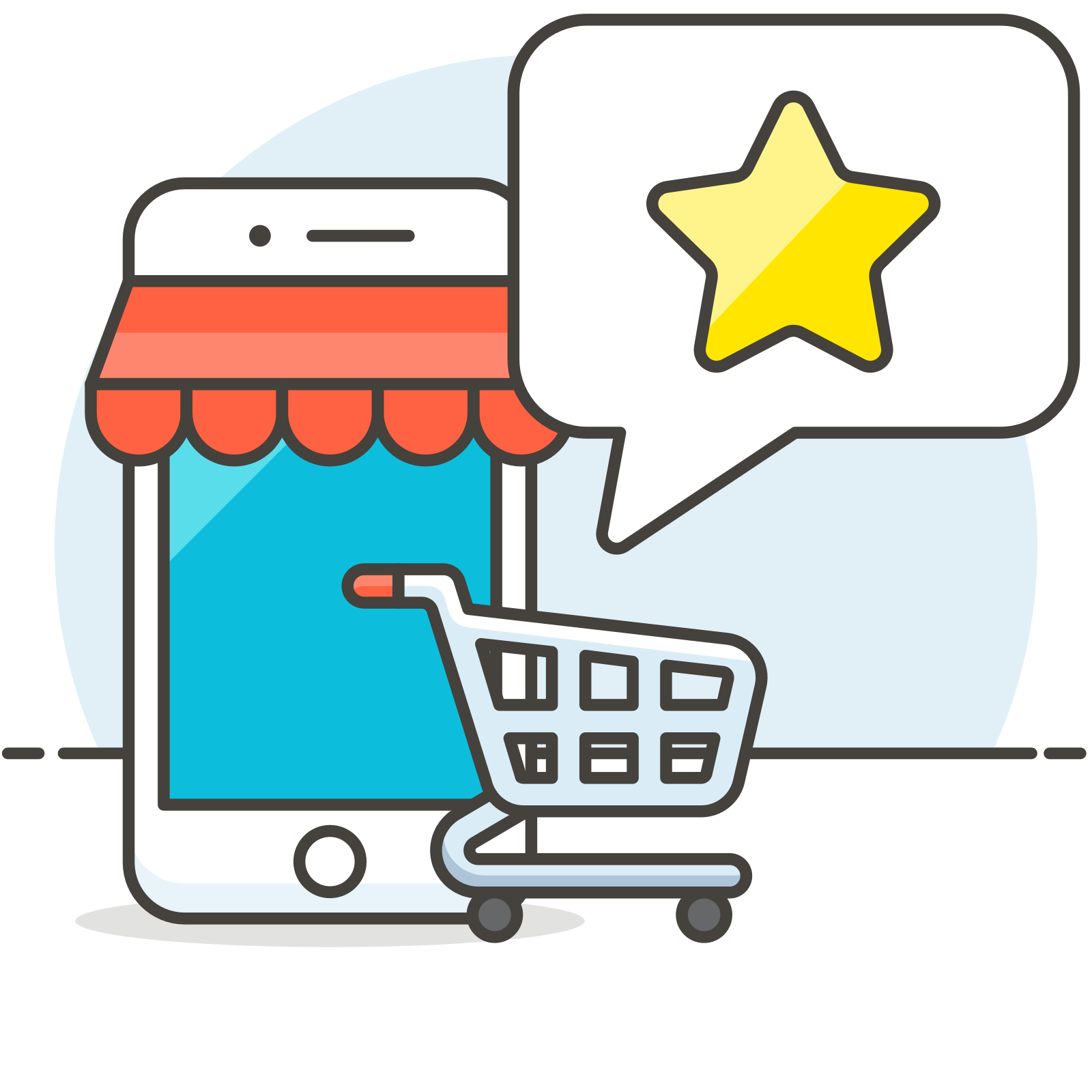 shopping cart with star