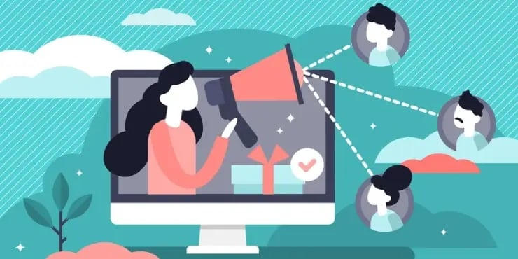 influencer using loudspeaker