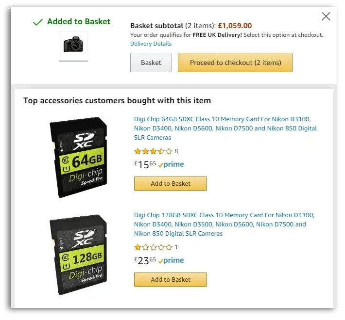 recommended items on Amazon
