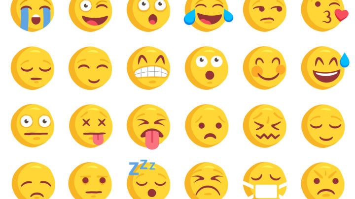 large selection of different emojis