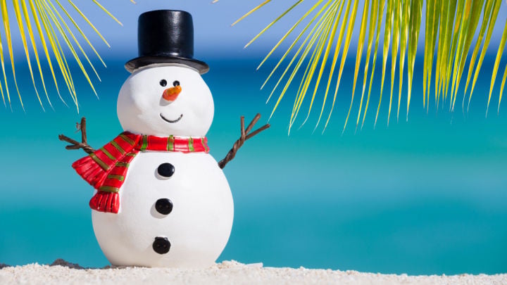 snowman on the beach