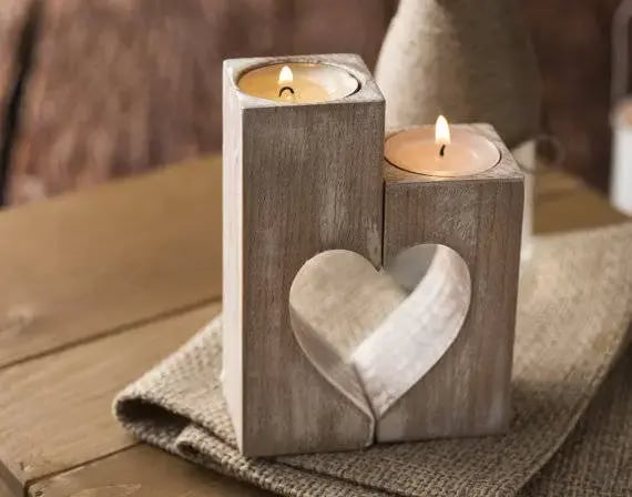 heart-shaped candleholders