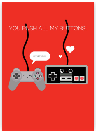 Valentines Day card for gamers