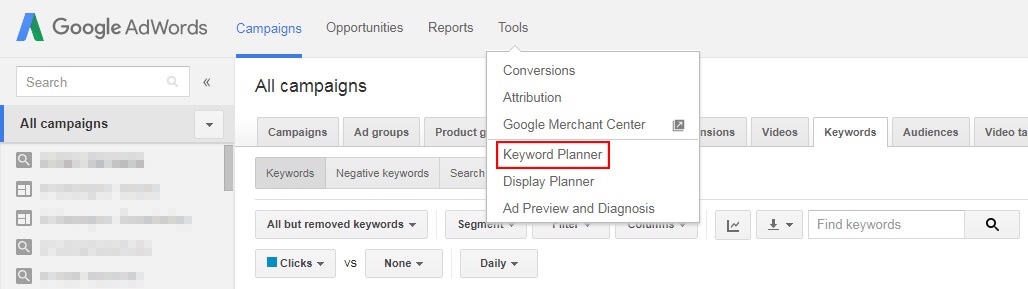 keyword planner-1