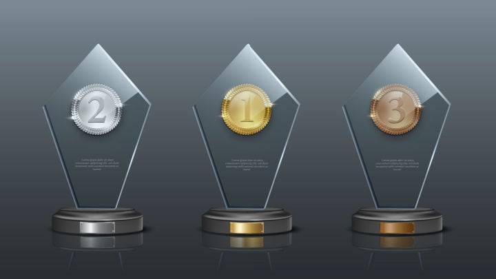 three trophies