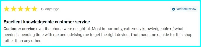 review complimenting service