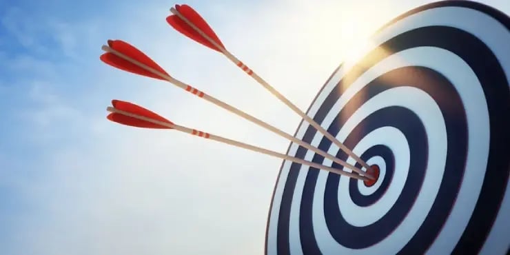 arrows in a bullseye