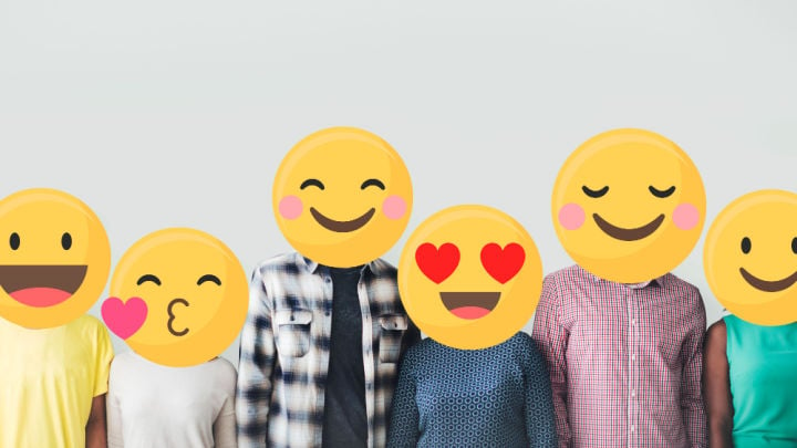 friends with positive emoticons