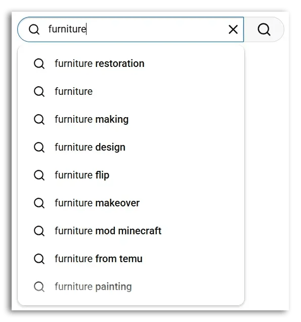 YouTube search function