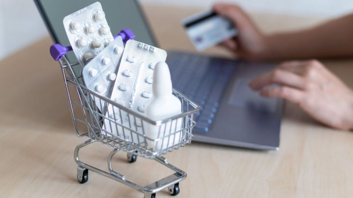 pills in shopping cart