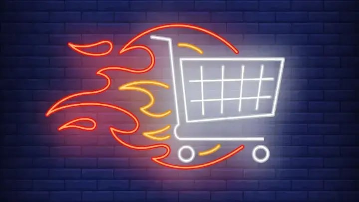 fast shopping cart neon