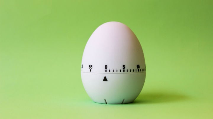 egg timer with green background