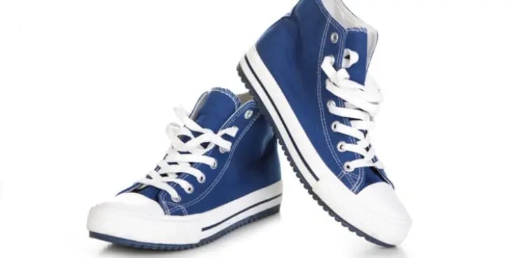 blue sneakers