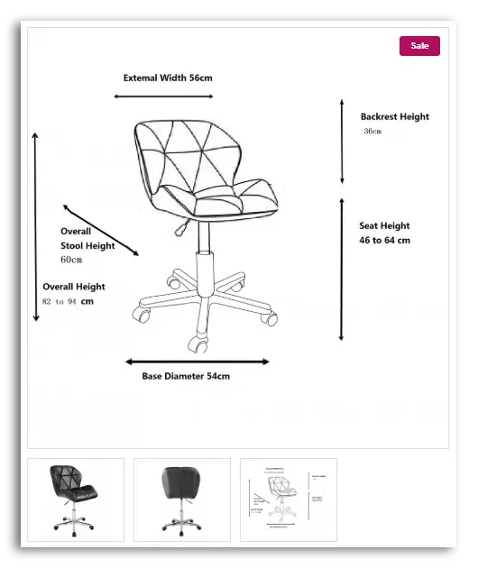 product image chair dimensions