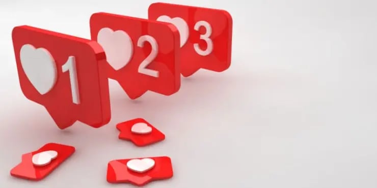 Instagram love symbols counting upwards