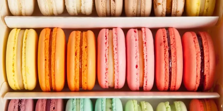 multi-coloured macaroons