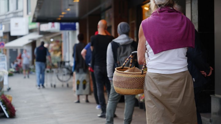 people waiting in line