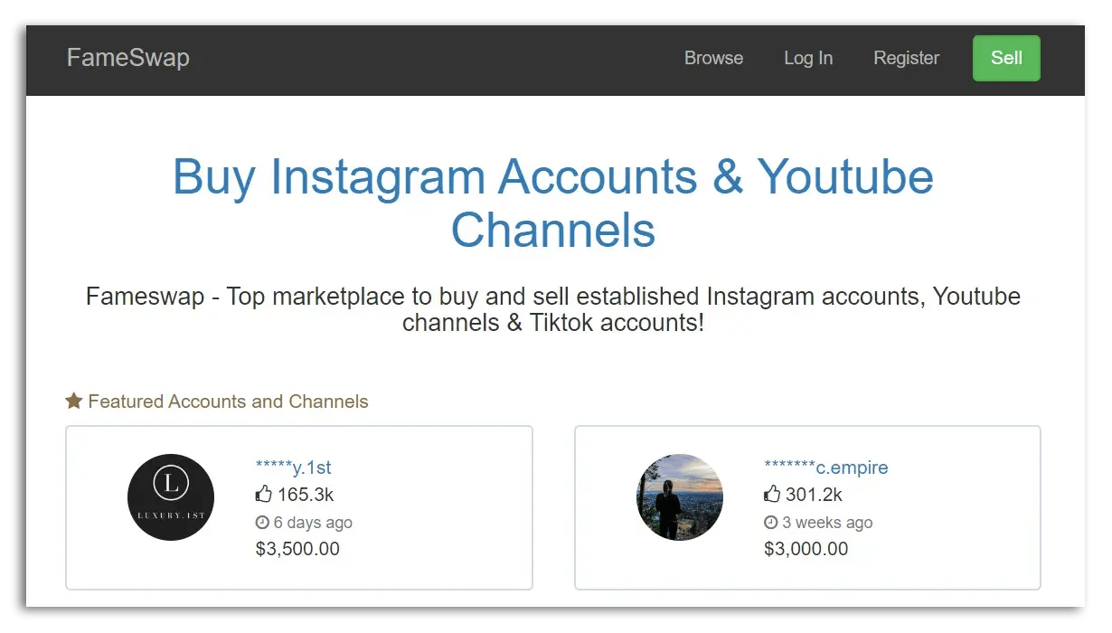 fameswap accounts for sale
