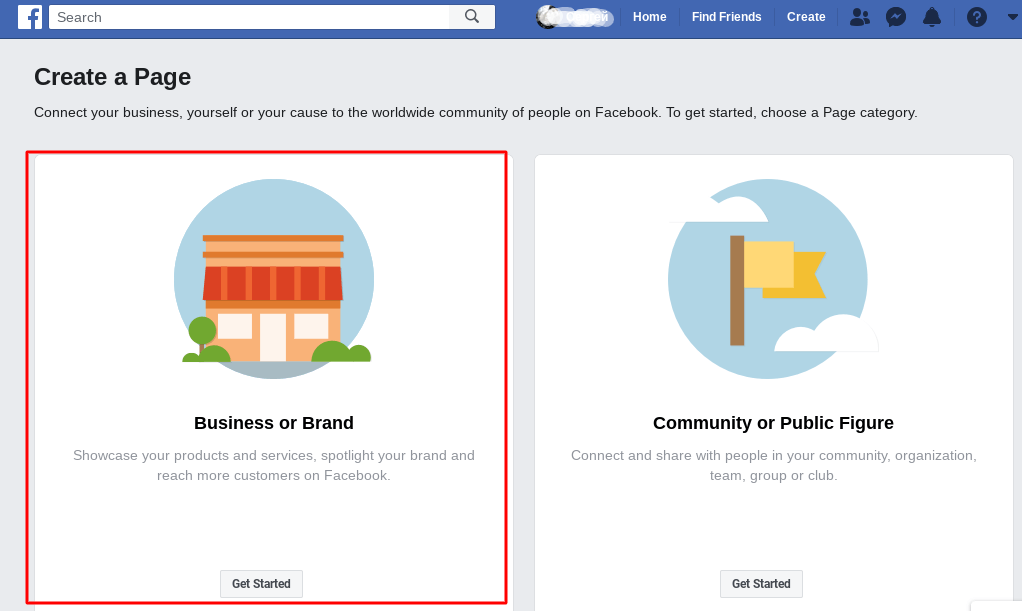 creating a facebook business account step 2