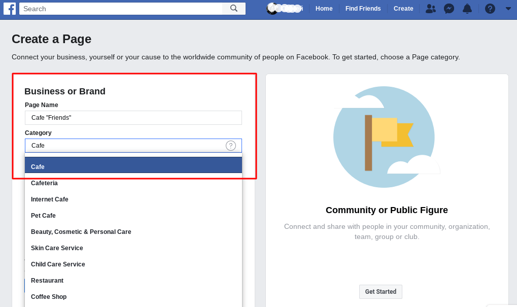 creating a facebook business account step 3