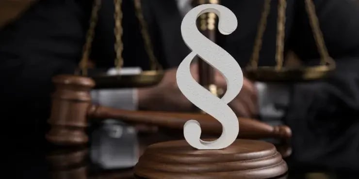 legal paragraph and gavel